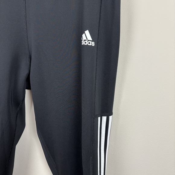 Adidas Aeroready Leggings Womens XL Black High Rise 3 Stripe Athletic Athleisure - Picture 3 of 12